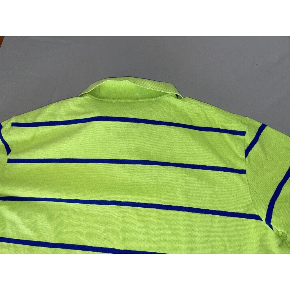 Ralph Lauren Custom Fit Pique Cotton Polo Shirt. Green Stripe. Size XL, GUC!!